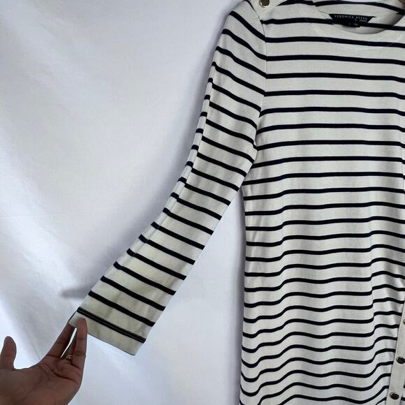 Veronica Beard Womens Ruta Ivory Stripe Cotton Mini Dress Long Sleeve Size Small - Picture 10 of 12